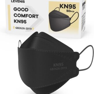 LEVENIS KN95 Face Masks 50 Pack, Breathable Comfortable and Disposable KN95 Mask, Black