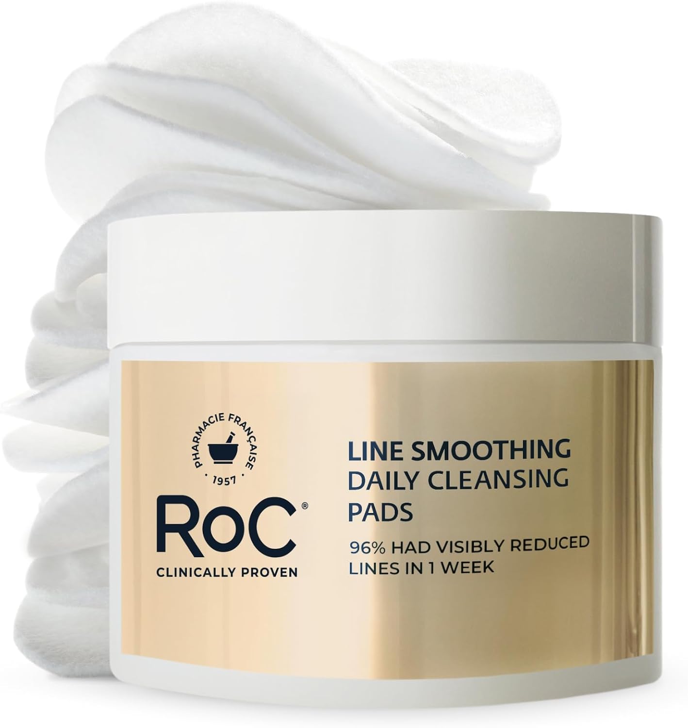 RoC Resurfacing Disks, Hypoallergenic Exfoliating Makeup Remover Pads for Wrinkles and Skin Tone, Hypo-Allergenic Skin Care, Oil-Free Daily Cleanser, 28 Count (Packaging May Vary)