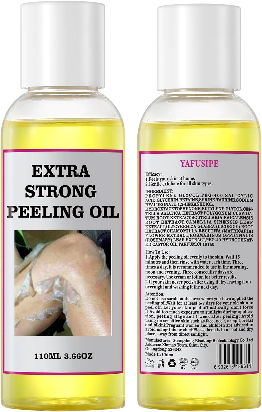 Yellow Peeling Oil for Dark Skin Strong Peel Oil Extra Strength Exfoliating Chemical Exfoliant Peels Solution at Home Body Peeling for Exfoliate Body Hand Foot Knuckle All Skin Type 3.66 OZ - Image 7